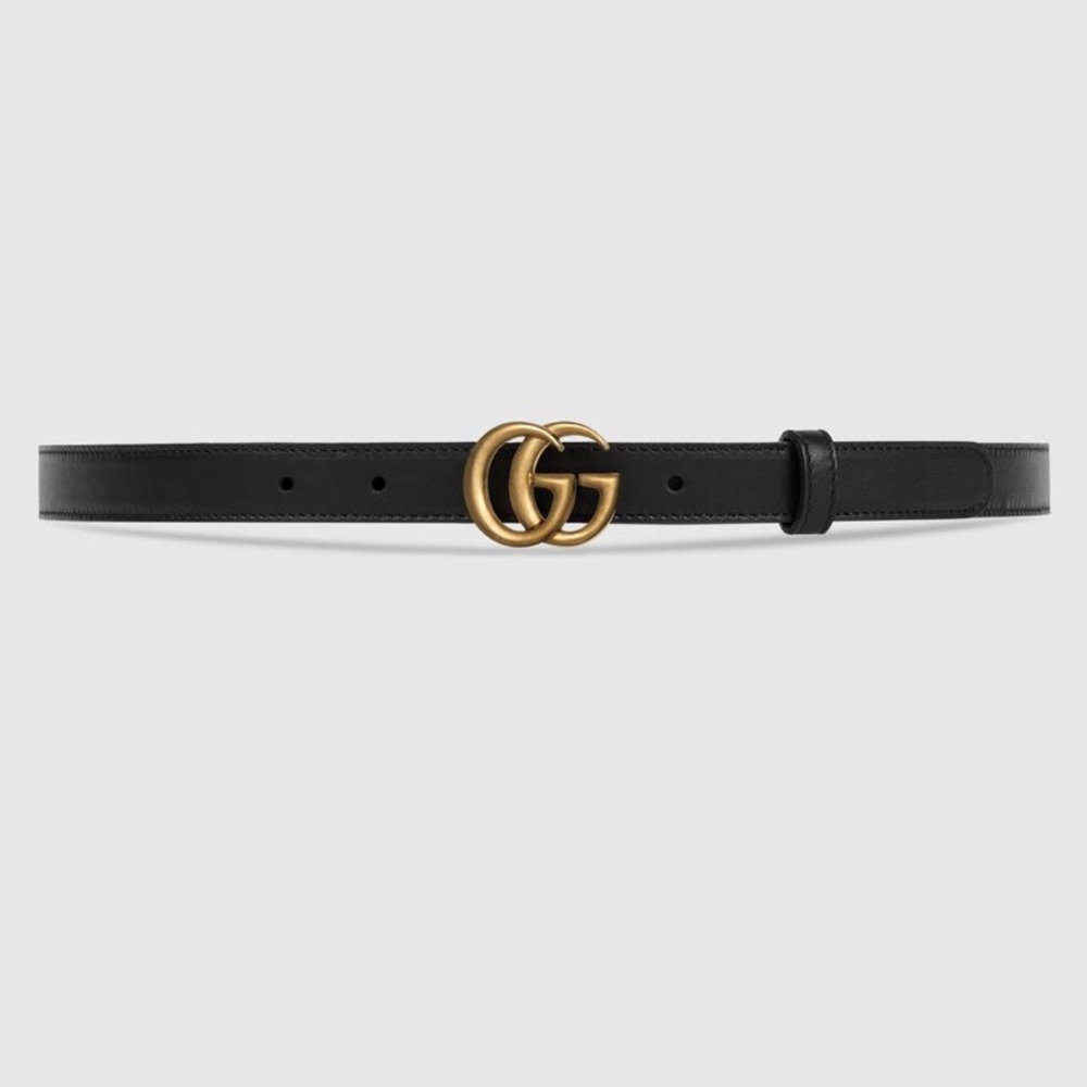 Skinny Black Gucci Belt